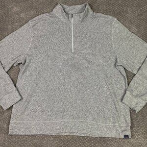 Faherty 1/4 Zip Pullover Sweater Men's XXL Gray Heather Legend Twill Stretch 2XL